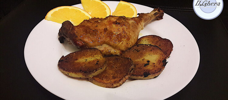 Anatra all’Arancia, Sfumata al Brandy con Patate