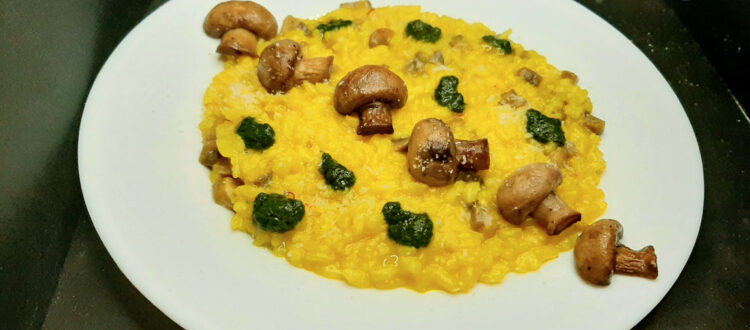 Risotto allo zafferano al profumo di bosco