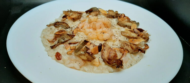 Risotto gamberetti e carciofi