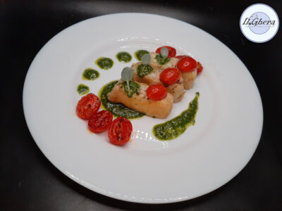 Nasello rucola e pomodorini