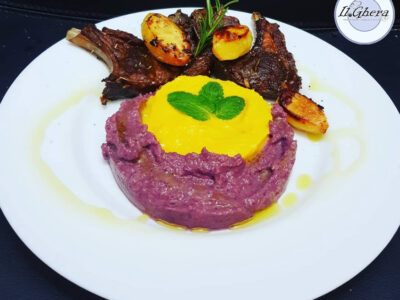 Purè di carote colorato