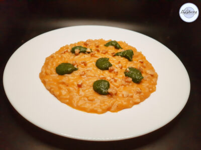 Risotto zucca e rucola: gioco di contrasti