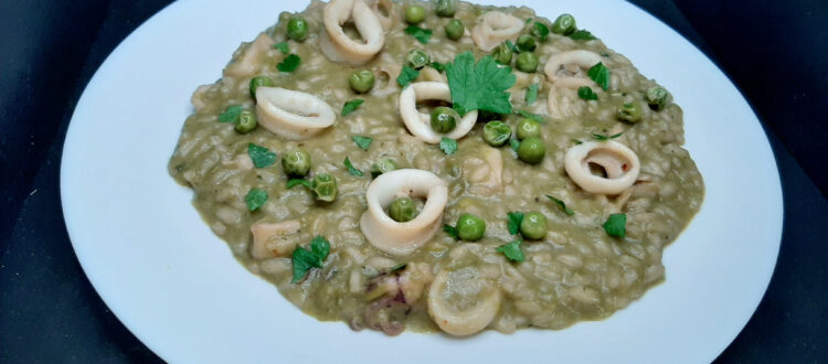 Seppie e piselli, in risotto son più belli