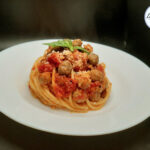 Spaghetti alla teramana, chitarra con polpettine