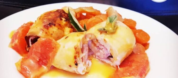 Involtini di pollo al pompelmo