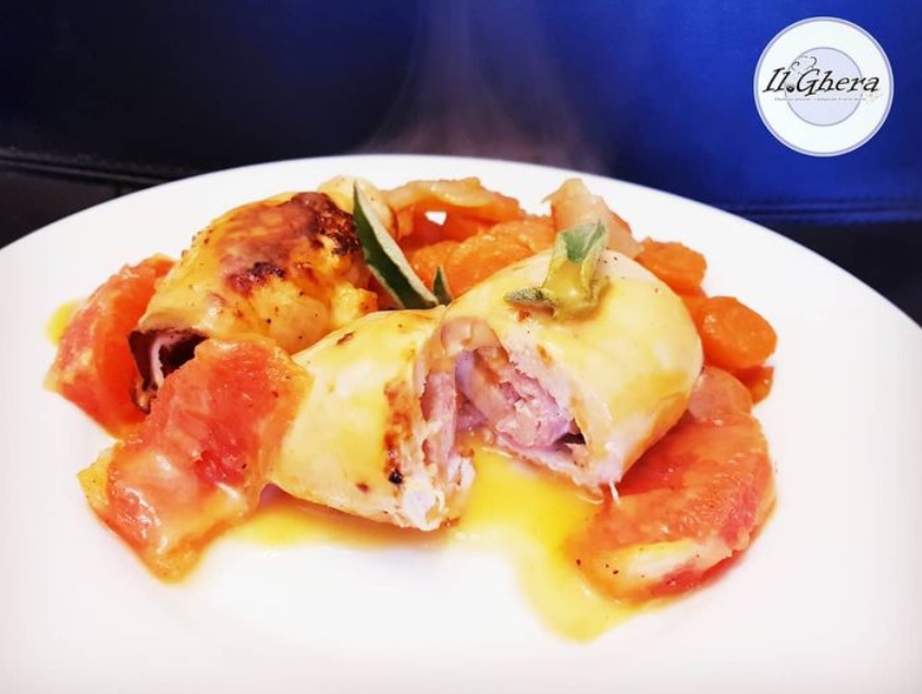 Involtini di pollo al pompelmo